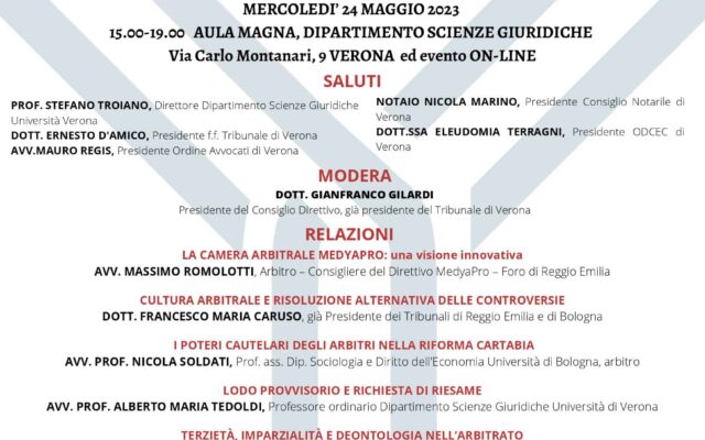 Locandina Camera Arbitrale di Verona