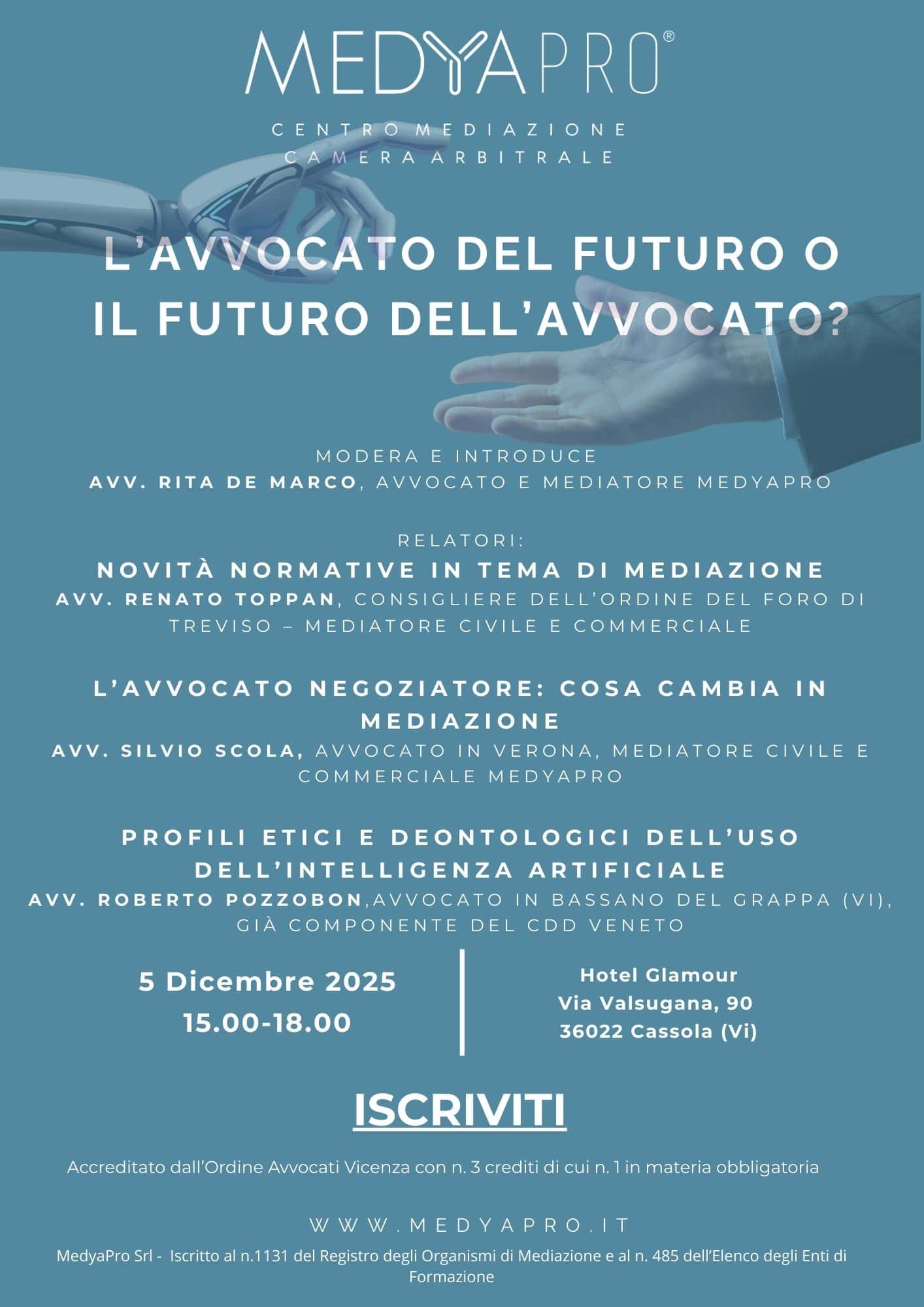 Convegno a bassano del Grappa: L'avvocato del futuro o il futuro dell'avvocato?