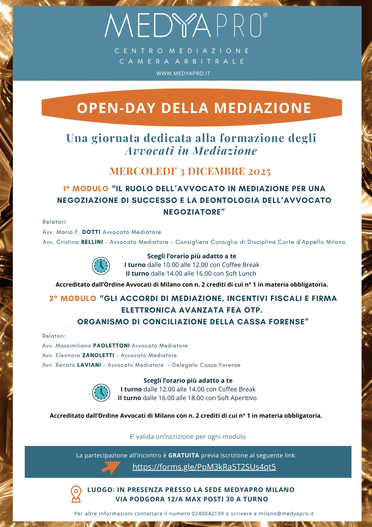 formazione degli avvocati in mediazione a Milano .3.12.25